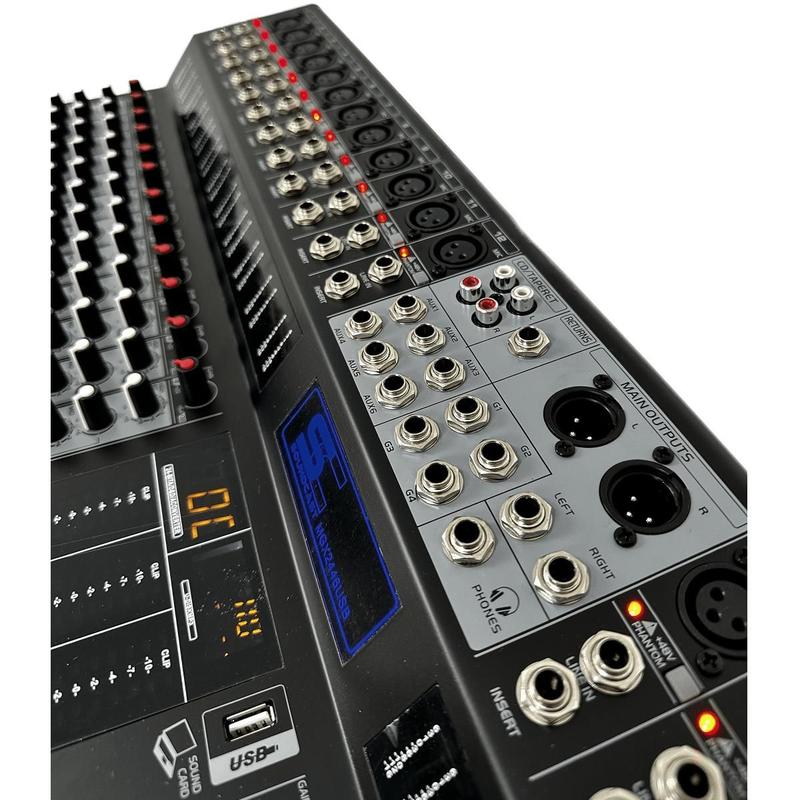 Mesa de Som 24 Canais 6 Auxiliares Com BT / EFX e USB MGX-2446 USB